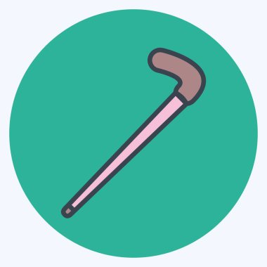 İkona Yürüyen Yığın. Erkekler için aksesuar sembolü. renk arkadaşı stili. Basit dizayn edilebilir. tasarım şablonu. Basit gösterim