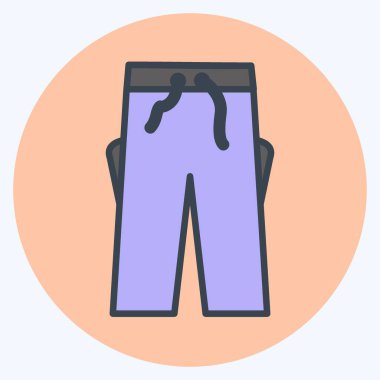 İkon Pantolon. Erkekler için aksesuar sembolü. renk arkadaşı stili. Basit dizayn edilebilir. tasarım şablonu. Basit gösterim