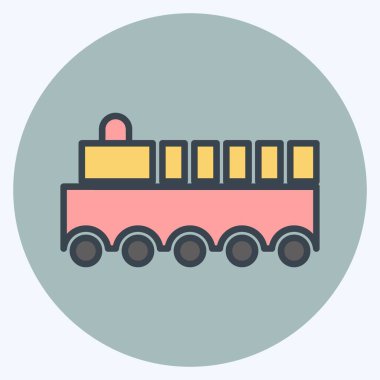 Simge Oyuncak Treni. Oyuncak sembolü için uygun. renk arkadaşı stili. Basit dizayn edilebilir. tasarım şablonu. Basit gösterim