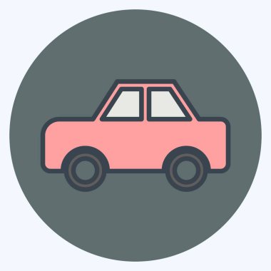 Oyuncak Araba 2 oyuncak sembolü için uygun. renk arkadaşı stili. Basit dizayn edilebilir. tasarım şablonu. Basit gösterim