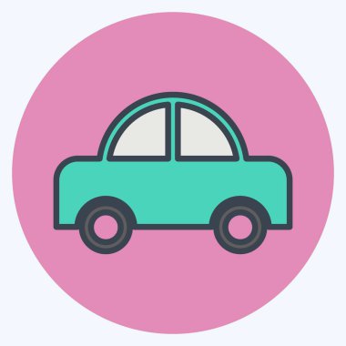 Oyuncak Araba 1 oyuncak sembolü için uygun. renk arkadaşı stili. Basit dizayn edilebilir. tasarım şablonu. Basit gösterim