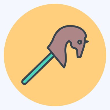 Simge At kafası. Oyuncak sembolü için uygun. renk arkadaşı stili. Basit dizayn edilebilir. tasarım şablonu. Basit gösterim