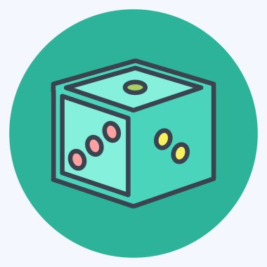 Icon Dice. Oyuncak sembolü için uygun. renk arkadaşı stili. Basit dizayn edilebilir. tasarım şablonu. Basit gösterim