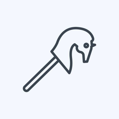 Simge At kafası. Oyuncak sembolü için uygun. Sıra tarzı. Basit dizayn edilebilir. tasarım şablonu. Basit gösterim