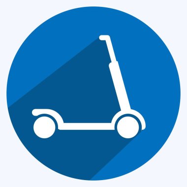 İkon Scootie. Oyuncak sembolü için uygun. Uzun gölge tarzı. Basit dizayn edilebilir. tasarım şablonu. Basit gösterim