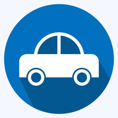 Oyuncak Araba 1 oyuncak sembolü için uygun. Uzun gölge tarzı. Basit dizayn edilebilir. tasarım şablonu. Basit gösterim