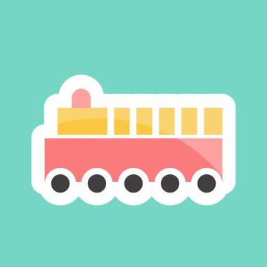 Çıkartma çizgisi Oyuncak Treni kesti. Oyuncak sembolü için uygun. Basit dizayn edilebilir. tasarım şablonu. Basit gösterim