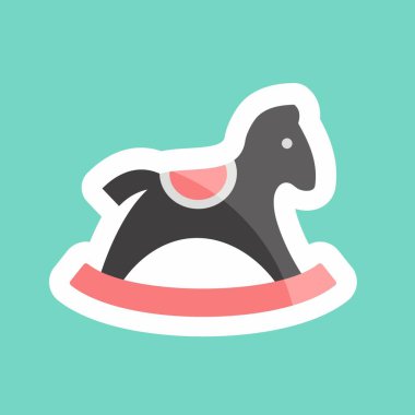 Çıkartma çizgisi Sallanan At 'ı kesti. Oyuncak sembolü için uygun. Basit dizayn edilebilir. tasarım şablonu. Basit gösterim