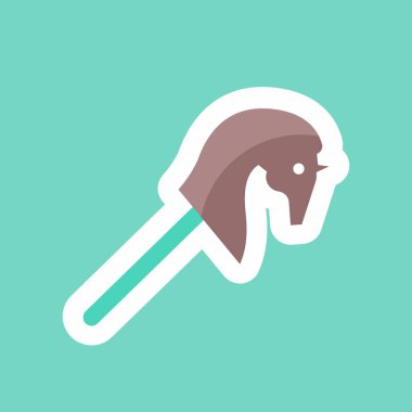 Çıkartma çizgisi at kafasını kesmiş. Oyuncak sembolü için uygun. Basit dizayn edilebilir. tasarım şablonu. Basit gösterim