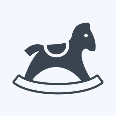 İkon Sallanan At. Oyuncak sembolü için uygun. Kabartma tarzı. Basit dizayn edilebilir. tasarım şablonu. Basit gösterim