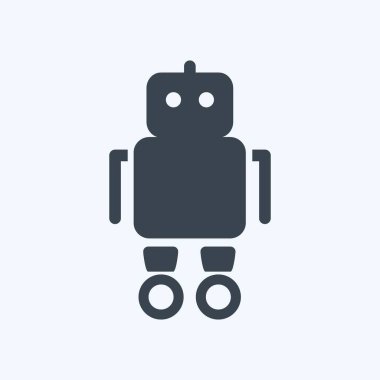 Simge Robotu. Oyuncak sembolü için uygun. Kabartma tarzı. Basit dizayn edilebilir. tasarım şablonu. Basit gösterim