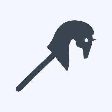 Simge At kafası. Oyuncak sembolü için uygun. Kabartma tarzı. Basit dizayn edilebilir. tasarım şablonu. Basit gösterim