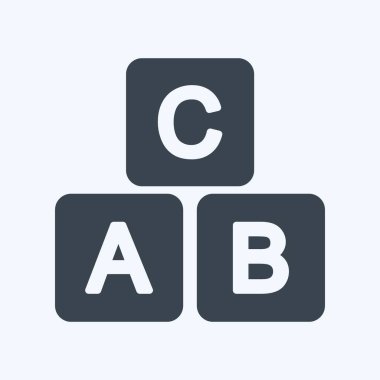 Oyuncak sembolü için uygun 1. Simge Blokları. Kabartma tarzı. Basit dizayn edilebilir. tasarım şablonu. Basit gösterim