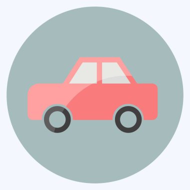 Oyuncak Araba 2 oyuncak sembolü için uygun. Düz stil. Basit dizayn edilebilir. tasarım şablonu. Basit gösterim