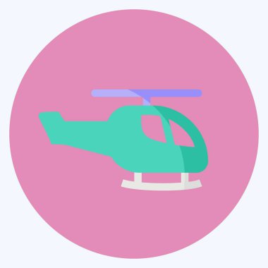 Simge Helikopteri. Oyuncak sembolü için uygun. Düz stil. Basit dizayn edilebilir. tasarım şablonu. Basit gösterim