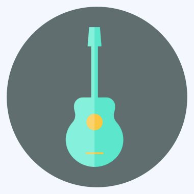Simge Gitarı. Oyuncak sembolü için uygun. Düz stil. Basit dizayn edilebilir. tasarım şablonu. Basit gösterim
