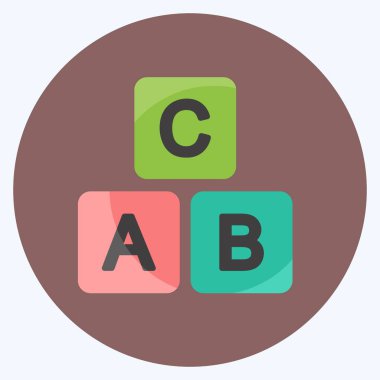 Oyuncak sembolü için uygun 1. Simge Blokları. Düz stil. Basit dizayn edilebilir. tasarım şablonu. Basit gösterim