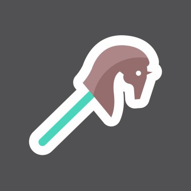 Çıkartmalı At kafası. Oyuncak sembolü için uygun. Basit dizayn edilebilir. tasarım şablonu. Basit gösterim