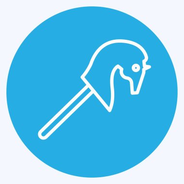 Simge At kafası. Oyuncak sembolü için uygun. Mavi gözlü. Basit dizayn edilebilir. tasarım şablonu. Basit gösterim