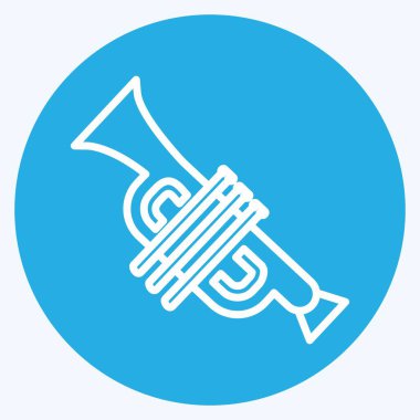 Simgesel müzikal oyuncak. Oyuncak sembolü için uygun. Mavi gözlü. Basit dizayn edilebilir. tasarım şablonu. Basit gösterim