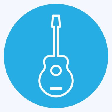Simge Gitarı. Oyuncak sembolü için uygun. Mavi gözlü. Basit dizayn edilebilir. tasarım şablonu. Basit gösterim