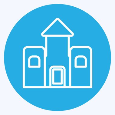 Simge Kalesi. Oyuncak sembolü için uygun. Mavi gözlü. Basit dizayn edilebilir. tasarım şablonu. Basit gösterim