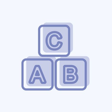 Oyuncak sembolü için uygun 1. Simge Blokları. İki ton stili. Basit dizayn edilebilir. tasarım şablonu. Basit gösterim