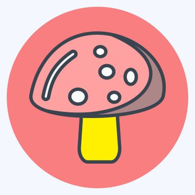 İkon mantarı. Meyve ve sebze sembolü için uygun. renk arkadaşı stili. Basit dizayn edilebilir. tasarım şablonu. Basit gösterim