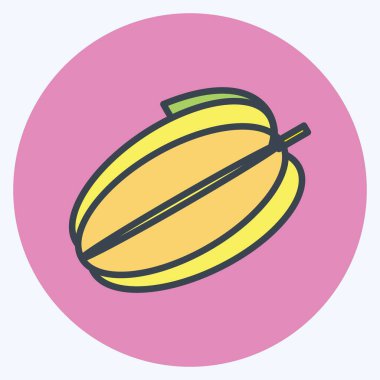 Simge Carambola. Meyve ve sebze sembolü için uygun. renk arkadaşı stili. Basit dizayn edilebilir. tasarım şablonu. Basit gösterim