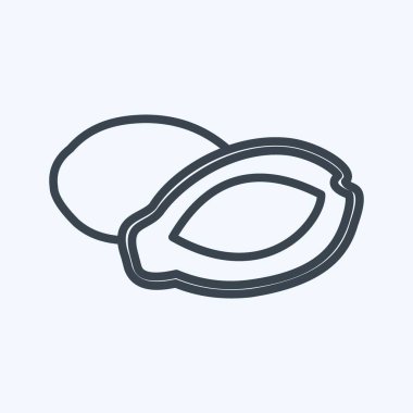 Simge Papaya. Meyve ve sebze sembolü için uygun. Sıra tarzı. Basit dizayn edilebilir. tasarım şablonu. Basit gösterim