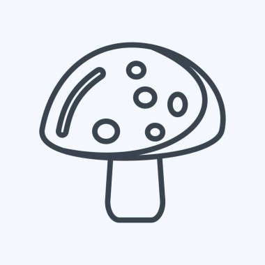 İkon mantarı. Meyve ve sebze sembolü için uygun. Sıra tarzı. Basit dizayn edilebilir. tasarım şablonu. Basit gösterim