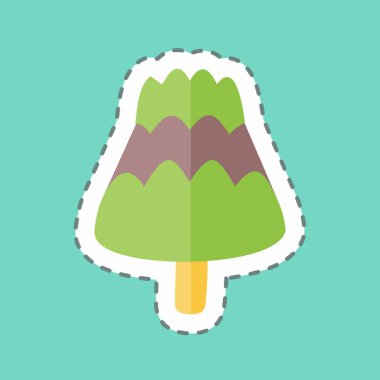 Çıkartma çizgisi Enginar 'ı kesti. Meyve ve sebze sembolü için uygun. Basit dizayn edilebilir. tasarım şablonu. Basit gösterim