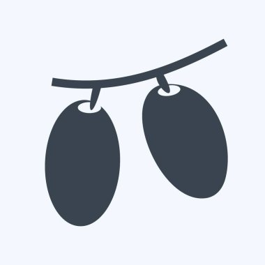 Simge zeytinleri. Meyve ve sebze sembolü için uygun. Kabartma tarzı. Basit dizayn edilebilir. tasarım şablonu. Basit gösterim