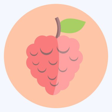 İkon ahududu. Meyve ve sebze sembolü için uygun. Düz stil. Basit dizayn edilebilir. tasarım şablonu. Basit gösterim