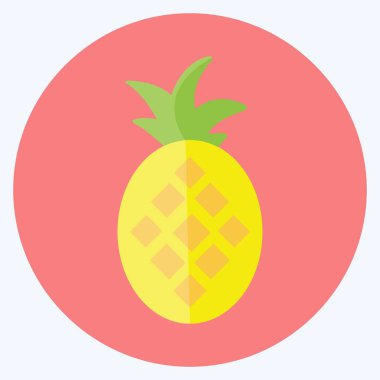Simge ananas. Meyve ve sebze sembolü için uygun. Düz stil. Basit dizayn edilebilir. tasarım şablonu. Basit gösterim