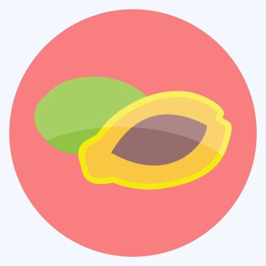Simge Papaya. Meyve ve sebze sembolü için uygun. Düz stil. Basit dizayn edilebilir. tasarım şablonu. Basit gösterim