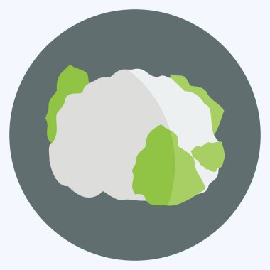 Icon Karnabahar. Meyve ve sebze sembolü için uygun. Düz stil. Basit dizayn edilebilir. tasarım şablonu. Basit gösterim