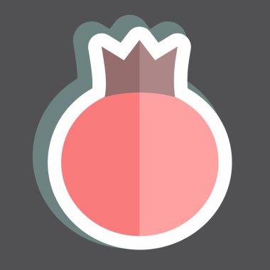 Çıkartmalı Nar. Meyve ve sebze sembolü için uygun. Basit dizayn edilebilir. tasarım şablonu. Basit gösterim