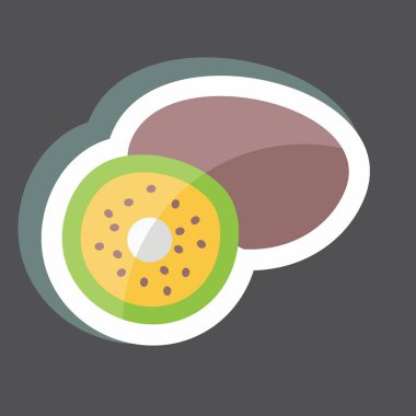 Etiketli Kiwi. Meyve ve sebze sembolü için uygun. Basit dizayn edilebilir. tasarım şablonu