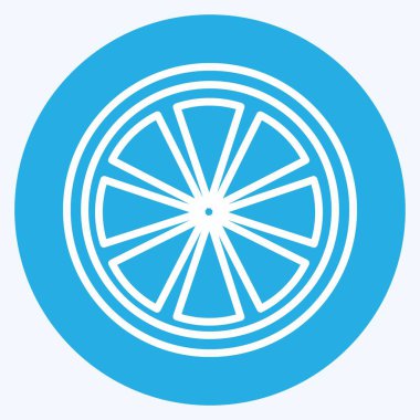 Simge portakalı. Meyve ve sebze sembolü için uygun. Mavi gözlü. Basit dizayn edilebilir. tasarım şablonu