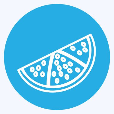 Simge Hattı. Meyve ve sebze sembolü için uygun. Mavi gözlü. Basit dizayn edilebilir. tasarım şablonu