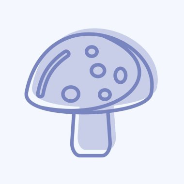 İkon mantarı. Meyve ve sebze sembolü için uygun. İki ton stili. Basit dizayn edilebilir. tasarım şablonu