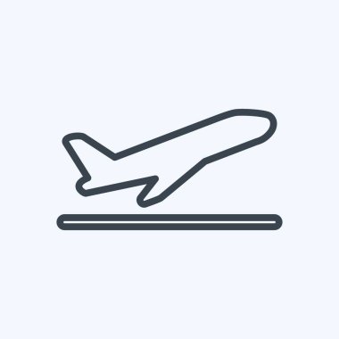 Simge Uçuşu Kalkışı. Infographics sembolü için uygun. Sıra tarzı. Basit dizayn edilebilir. tasarım şablonu. Basit gösterim