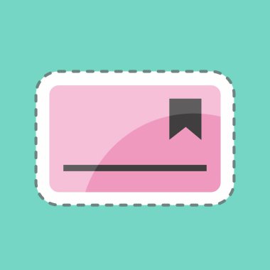 Çıkartma hattı Kart Üyeliğini kesti. Infographics sembolü için uygun. Basit dizayn edilebilir. tasarım şablonu. Basit gösterim