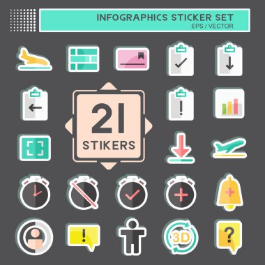 Bilgi Grafikleri Etiketi Ayarlandı. Eğitim sembolü için uygun. Basit dizayn edilebilir. tasarım şablonu. Basit gösterim