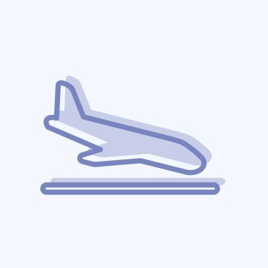 Simge Uçuş Alanı. Infographics sembolü için uygun. İki ton stili. Basit dizayn edilebilir. tasarım şablonu. Basit gösterim