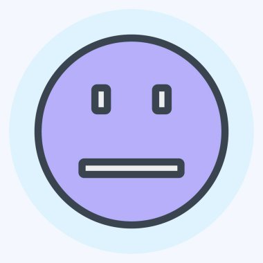 Simge Duygusuz Düz Yüz. Duygu Simgesi için uygun. renk arkadaşı stili. Basit dizayn edilebilir. tasarım şablonu. Basit gösterim