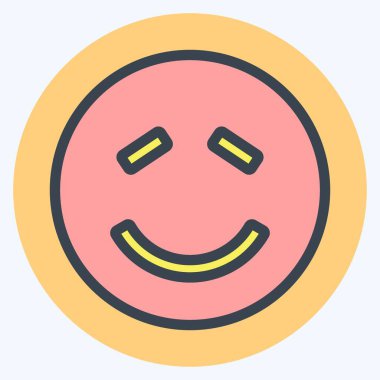 Simgesel Duygu Utangaçlığı. Duygu Simgesi için uygun. renk arkadaşı stili. Basit dizayn edilebilir. tasarım şablonu. Basit gösterim