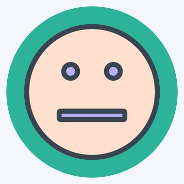 Simge Duygusallığı Konuşmuyor. Duygu Simgesi için uygun. renk arkadaşı stili. Basit dizayn edilebilir. tasarım şablonu. Basit gösterim