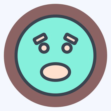 Simgesel Duygu Korkusu. Duygu Simgesi için uygun. renk arkadaşı stili. Basit dizayn edilebilir. tasarım şablonu. Basit gösterim